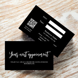 Zwart-witte QR zakelijke afsprakenkaart Kortingskaartje