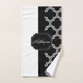 Zwart-witte quatrefolie bad handdoek (Handdoek)