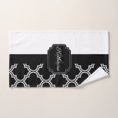 Zwart-witte quatrefolie bad handdoek (Handdoek)