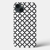 Zwart-witte quatrefolie Case-Mate iPhone case (Achterkant)