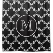 Zwart-witte quatrefolie douchegordijn (Voorkant)