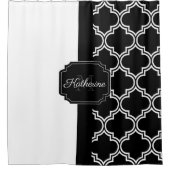 Zwart-witte quatrefolie douchegordijn (Voorkant)