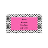 Zwart-witte quatrefolie etiket (Voorkant)