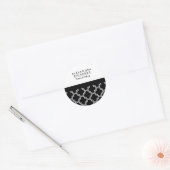 Zwart-witte quatrefolie ronde sticker (Envelop)