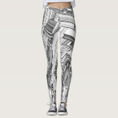 Zwart-witte ramp leggings (Voorkant)