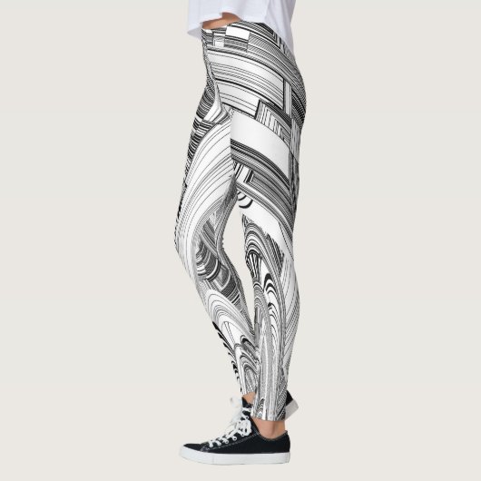 Zwart-witte ramp leggings (Links)