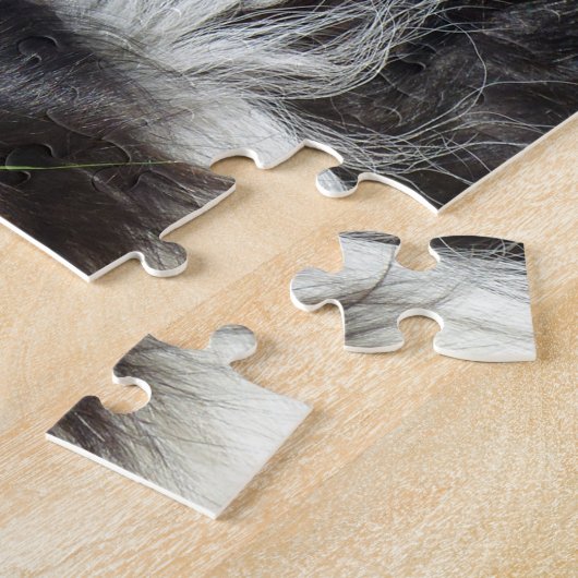 Zwart-witte rand collie legpuzzel (Zijkant)
