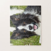 Zwart-witte rand collie legpuzzel (Verticaal)