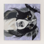 Zwart-witte rand collie legpuzzel (Horizontaal)