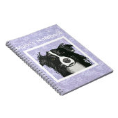 Zwart-witte rand collie notitieboek (Rechterzijde)
