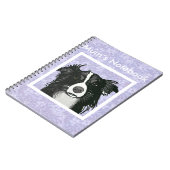 Zwart-witte rand collie notitieboek (Linkerzijde)