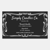Zwart-witte rand kaars potje labels (Voorkant)