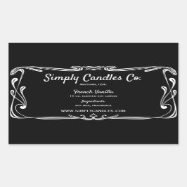 Zwart-witte rand kaars potje labels