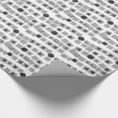 Zwart-witte recirculatielampjes cadeaupapier (Hoek)