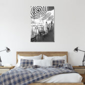 Zwart-witte restauranttafels canvas afdruk (Insitu (Slaapkamer))