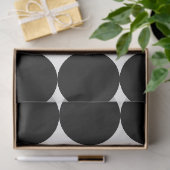 Zwart Witte Retro Geometrisch Cirkelpatroon Tissuepapier (Geschenk)