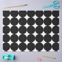Zwart Witte Retro Geometrisch Cirkelpatroon Tissuepapier