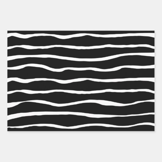 Zwart-witte Retro Mod Patronen Inpakpapier Vel (Voorkant 3)