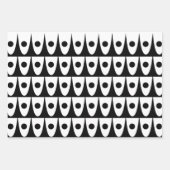Zwart-witte Retro Mod Patronen Inpakpapier Vel (Voorkant 2)