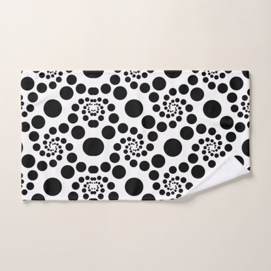 Zwart-witte Retro Polka Dots Bad Handdoek (Handdoek)