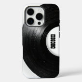 Zwart Witte Retro Vinylplaat Aangepaste Naam Case-Mate iPhone Case (Achterkant)