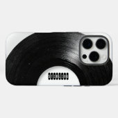 Zwart Witte Retro Vinylplaat Aangepaste Naam Case-Mate iPhone Case (Achterkant (horizontaal))