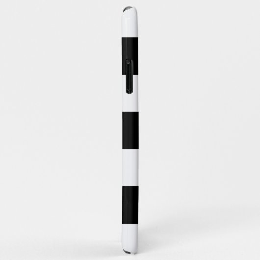 Zwart-witte ringbandstrips Monogram Initiaal M Case-Mate iPhone Case (Achterkant/rechts)