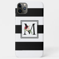 Zwart-witte ringbandstrips Monogram Initiaal M