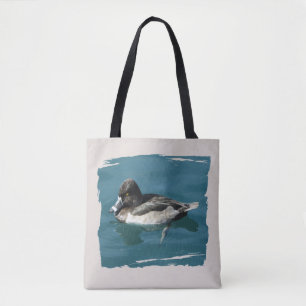 Zwart-witte ringnecked Duck Photo Bird Tote Bag