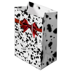 Zwart Witte Rode Dalmatiër Vlekken Verjaardagsfees Medium Cadeauzakje