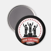 Zwart witte rode naam bij spoor en veld magneet (Voorkant / Achterkant)