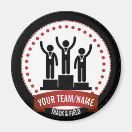 Zwart witte rode naam bij spoor en veld magneet