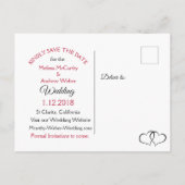 Zwart-witte rode roze sparen het Briefkaart van de (Achterkant)