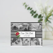 Zwart-witte rode roze sparen het Briefkaart van de (Staand voorkant)