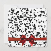 Zwart Witte Rode Strik Dalmatian Stippen Verjaarda Kaart (Achterkant)