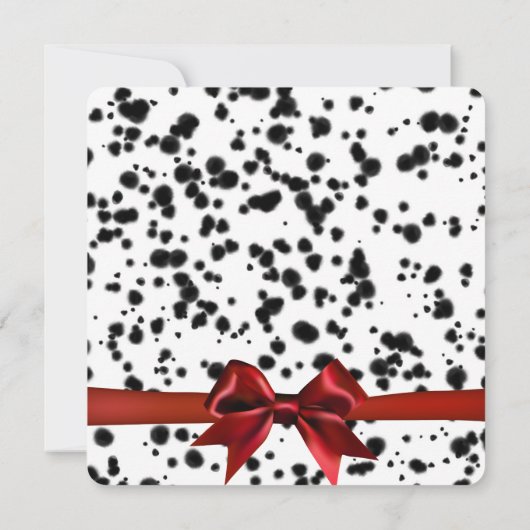 Zwart Witte Rode Strik Dalmatian Stippen Verjaarda Kaart (Achterkant)
