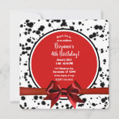 Zwart Witte Rode Strik Dalmatian Stippen Verjaarda Kaart (Voorkant)