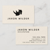 Zwart-witte roke Cloud Rhino Minimale Rustige Rust Visitekaartje (Voorkant / Achterkant)