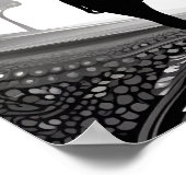 Zwart-witte Romance: Omhelzing met patroon Poster (Hoek)