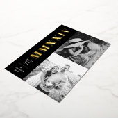 Zwart-witte Romeinse cijfers Twee Foto Folie Feestdagenkaart (Gedraaid)