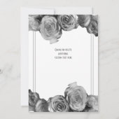 Zwart-witte roodbruine bruiloft kaart (Achterkant)