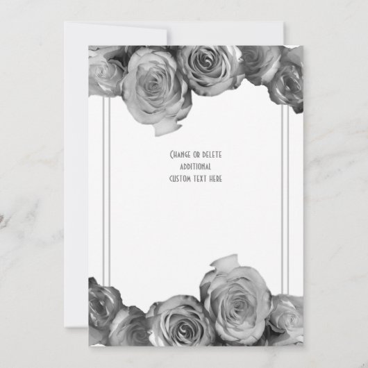 Zwart-witte roodbruine bruiloft kaart (Achterkant)