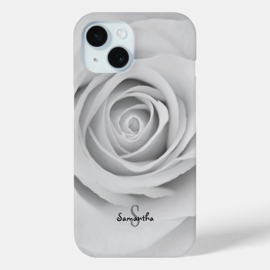 Zwart-witte roos bloem Hoesje (Achterkant)