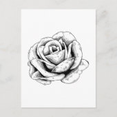 Zwart-witte roos briefkaart (Voorkant)