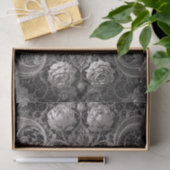 Zwart Witte Roos Damast Decoupage Tissuepapier (Geschenk)