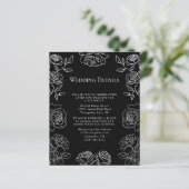 Zwart Witte Roos Huwelijksdetails Moderne Bloemen (Staand voorkant)