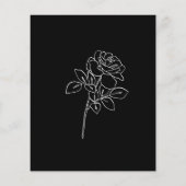 Zwart Witte Roos Huwelijksdetails Moderne Bloemen (Achterkant)