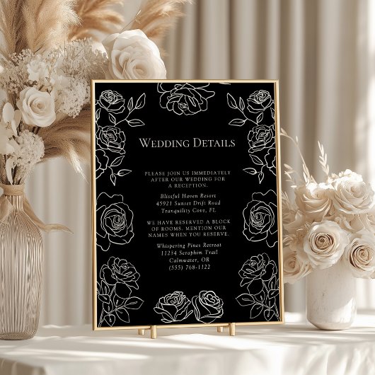 Zwart Witte Roos Huwelijksdetails Moderne Bloemen