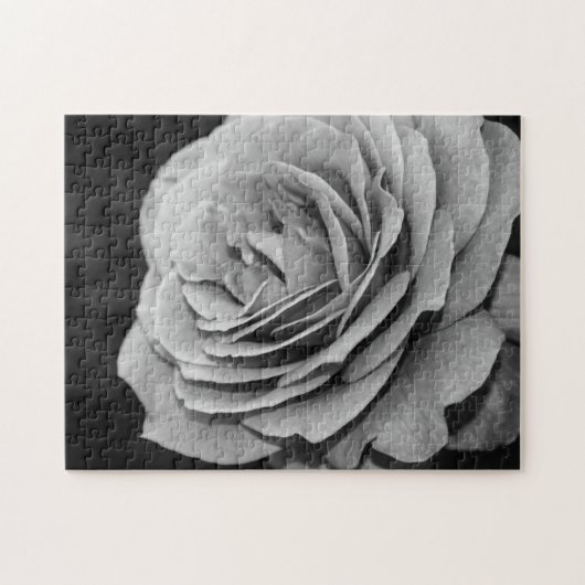 Zwart-witte roos legpuzzel (Horizontaal)