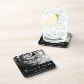 Zwart-Witte Roos Onderzetter (Rechterzijde)